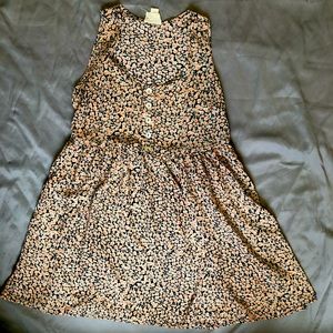 Women’s Black Sundress with Pink and Peach Flowers